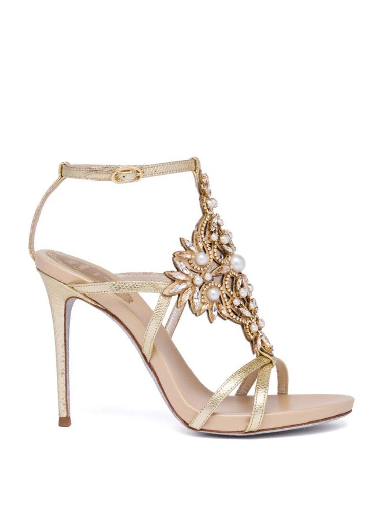 商品Rene Caovilla|Embellished Metallic Snakeskin Sandals,价格¥3988,第5张图片详细描述