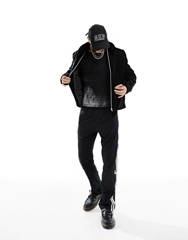 商品ASOS|ASOS DESIGN high shine faux leather jacket with faux fur collar in black,价格¥380,第2张图片详细描述