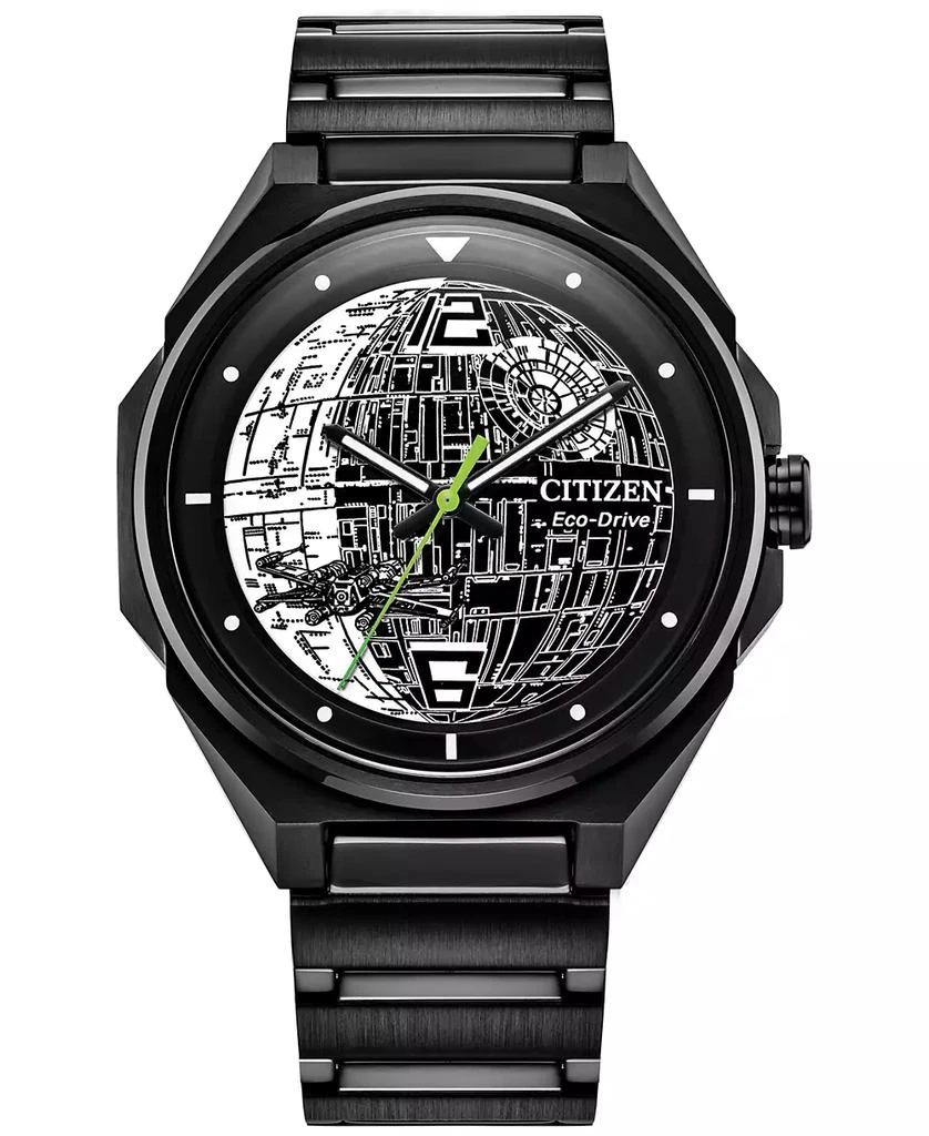 商品Citizen|Eco-Drive Men's Star Wars Death Star 2 Black Ion Plated Stainless Steel Bracelet Watch 41mm,价格¥2604,第1张图片