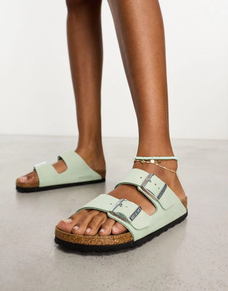 商品Birkenstock|Birkenstock Arizona Sandals in Matcha Green Nubuck,价格¥1041,第4张图片详细描述