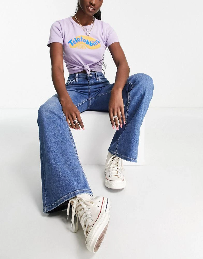 商品Topshop|Topshop Jamie flare jeans in mid blue,价格¥254,第4张图片详细描述