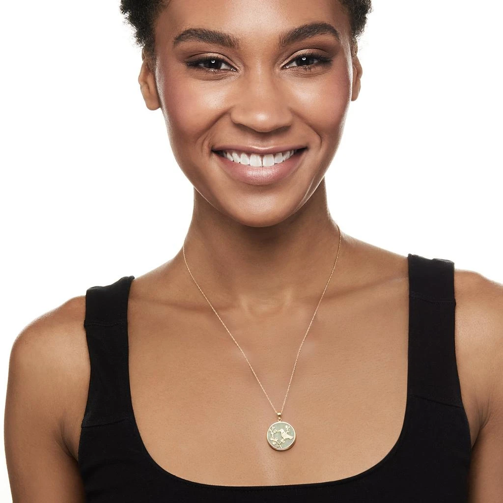 商品Ross-Simons|Ross-Simons Jade Hummingbird Medallion Pendant in 14kt Yellow Gold,价格¥2069,第2张图片详细描述