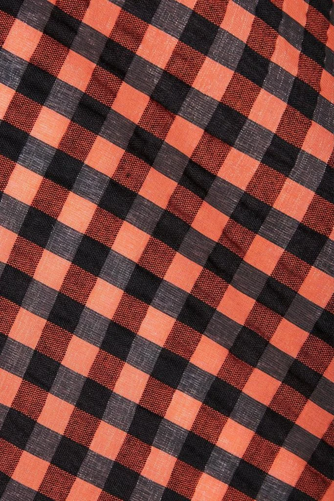 商品Ganni|Shirred iridescent checked seersucker midi dress,价格¥1060,第2张图片详细描述
