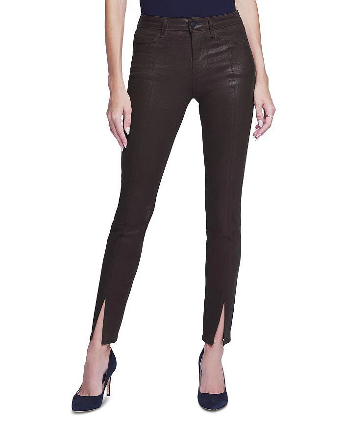 商品L'Agence|Jyothi High Rise Split Ankle Jeans in Cocoa Coated,价格¥1277,第3张图片详细描述