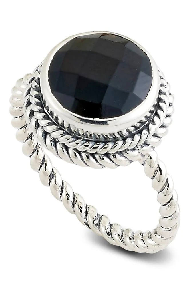 商品SAMUEL B.|Sterling Silver Round Black Onyx Ring,价格¥494,第1张图片