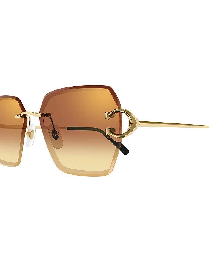 商品Cartier|Decor 24 Carat Gold Plated Rimless Butterfly Sunglasses, 58mm,价格¥9316,第3张图片详细描述