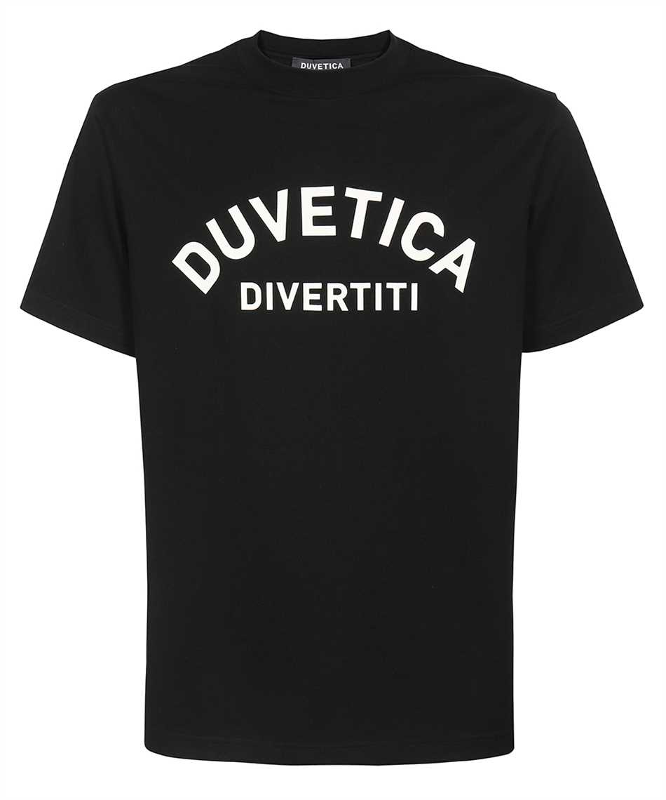 DUVETICA 男士黑色棉质短袖T恤 VURT04523K0001-BKS商品第1张图片规格展示
