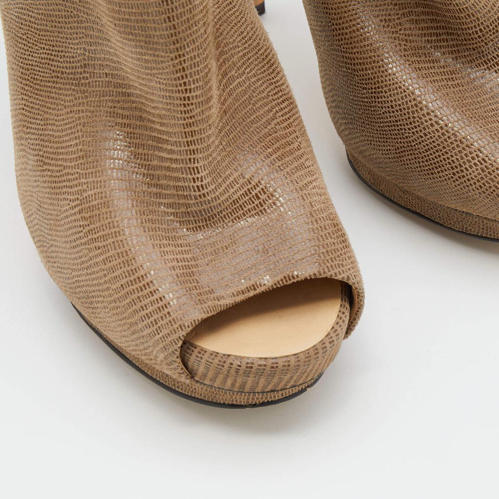 Giuseppe Zanotti Beige Suede Peep Toe Platform Ankle Length Boots Size 37.5商品第7张图片规格展示