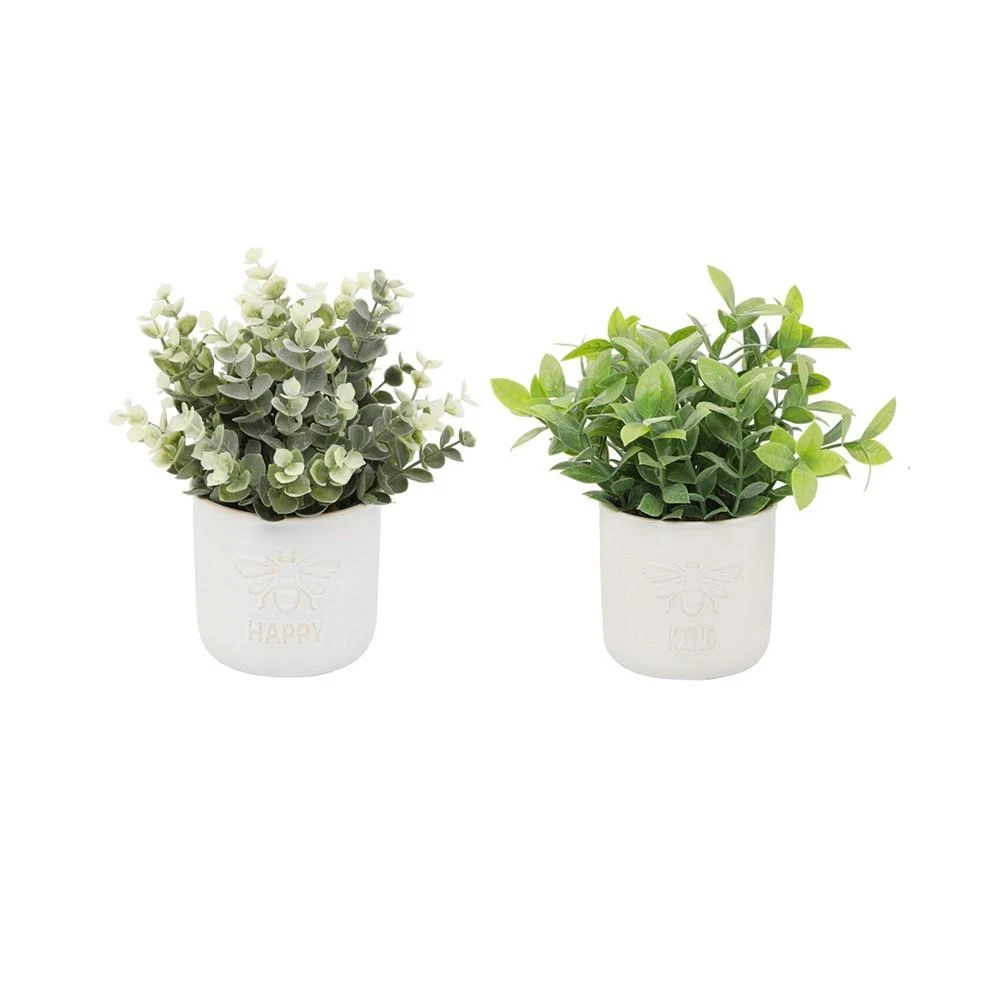 商品Flora Bunda|Bee Kind Ceramic Tea Leaf Plus Bee Happy Eucalyptus Set, 2 Piece,价格¥314,第1张图片