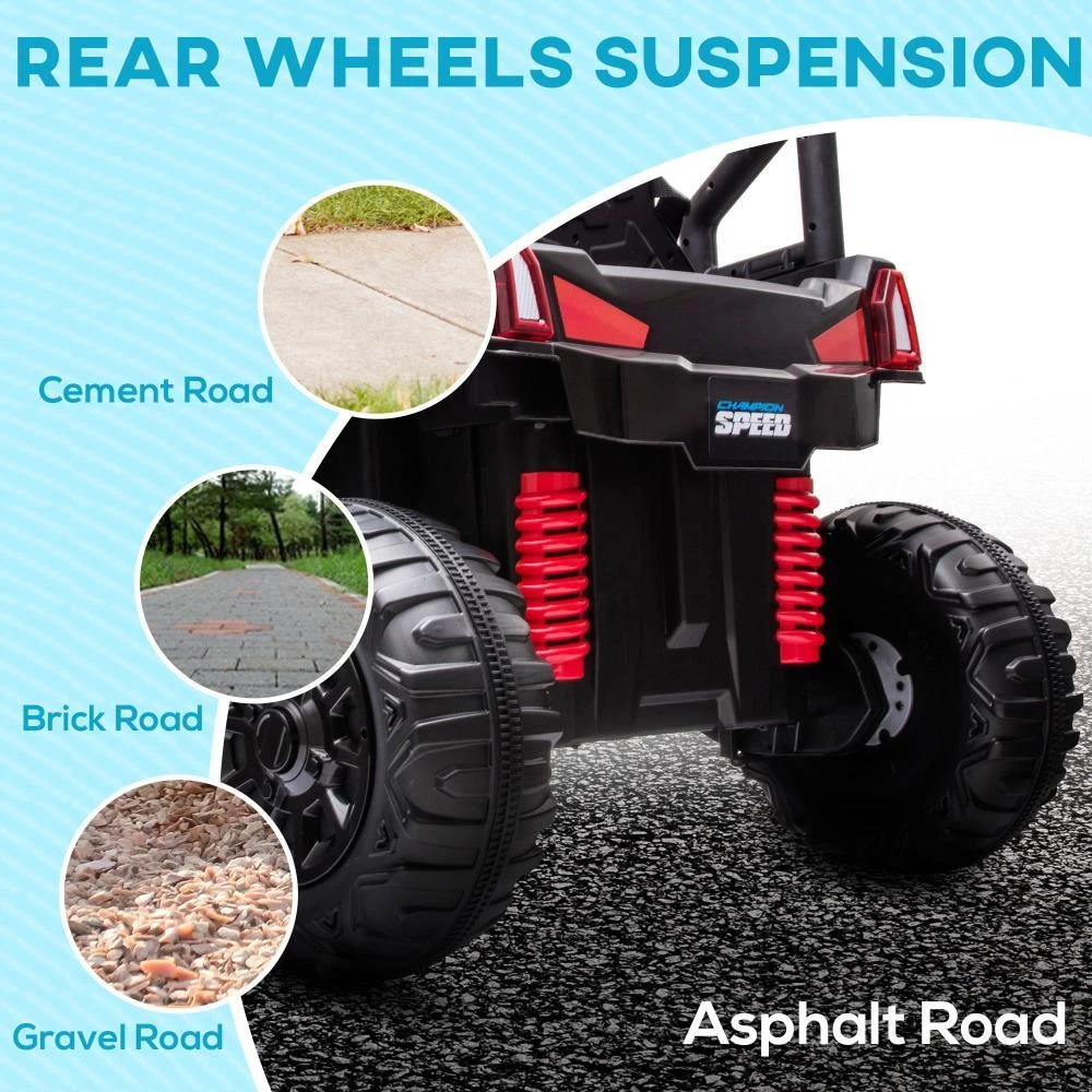 商品BreeBe|Aosom 12V Kids UTV, Battery Powered Electric Ride on Car with Music, Lights, MP3/USB, Suspension System & Remote Control, Toy Vehicle for Boys and Girls, Green,价格¥3226,第4张图片详细描述