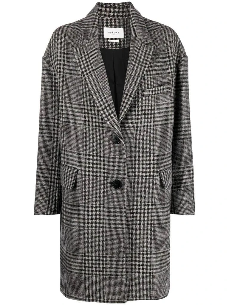 商品Isabel Marant|Black And White Oversized Limiza Checked Coat,价格¥2774,第1张图片