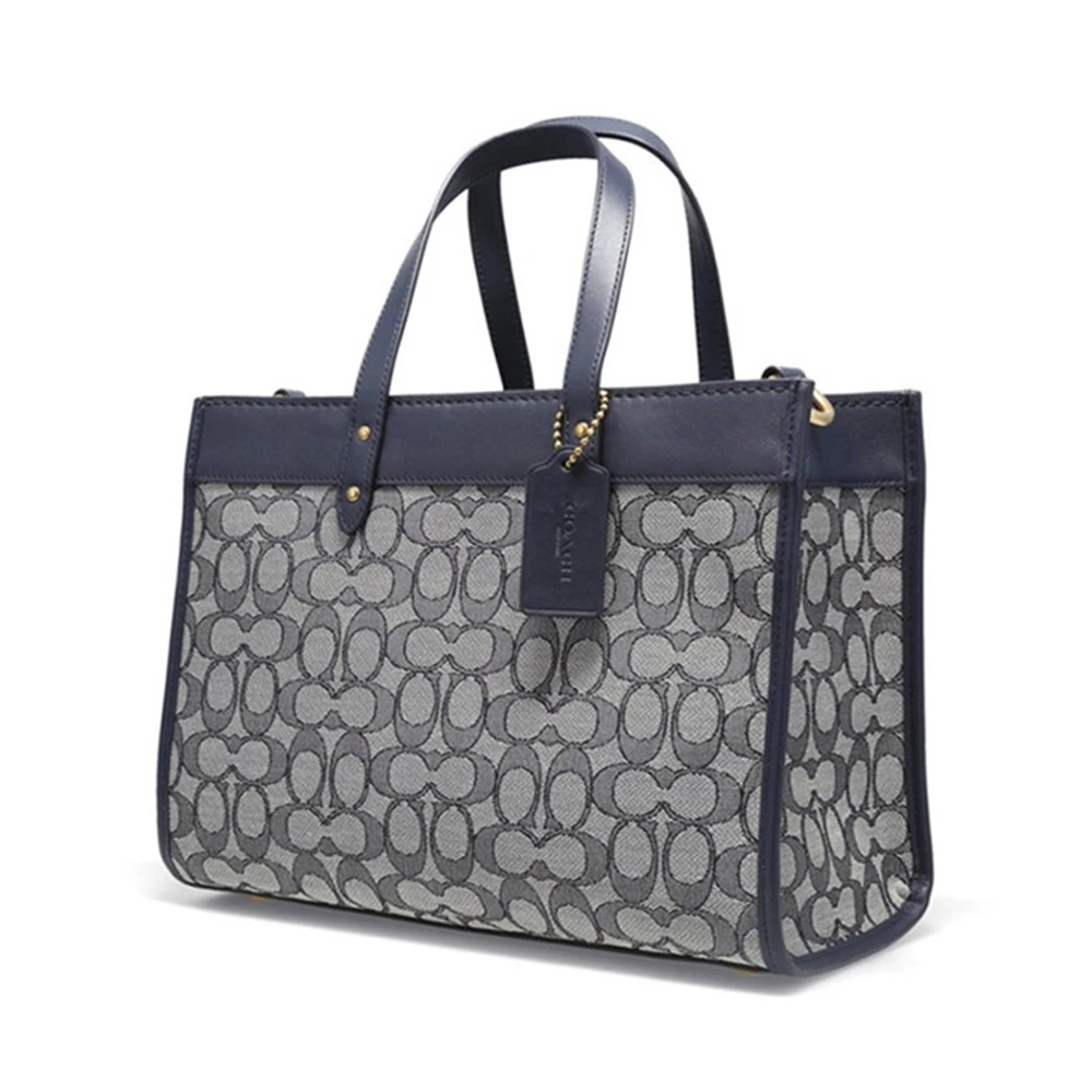 Coach(专柜) 女士海军蓝色标志性提花手提包 C3282B4SHG 商品