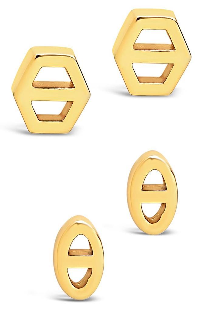 商品Sterling Forever|Geometric Anchor Chain Link Earrings - Set of 2,价格¥169,第1张图片