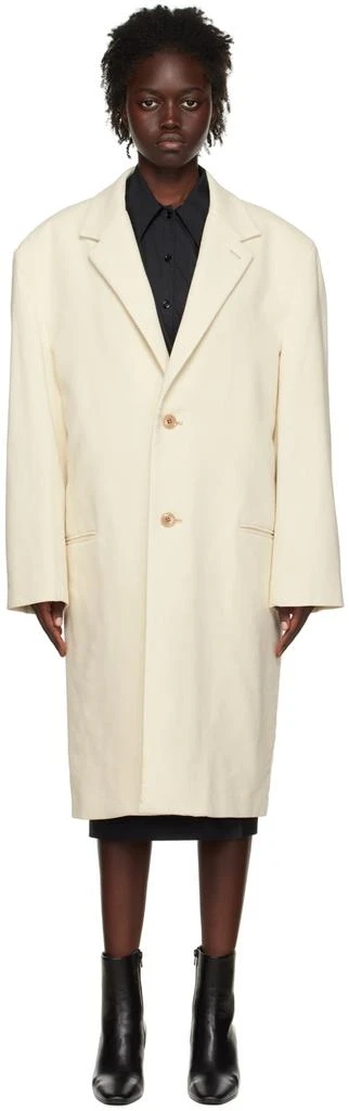 商品Lemaire|Off-White Chesterfield Coat,价格¥7609,第1张图片