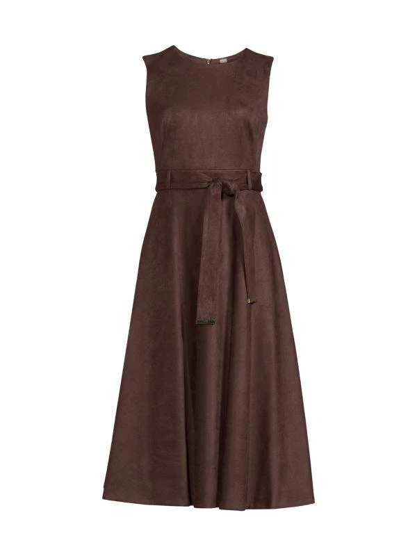 商品Calvin Klein|Belted Faux Suede Midi A Line Dress,价格¥263,第3张图片详细描述