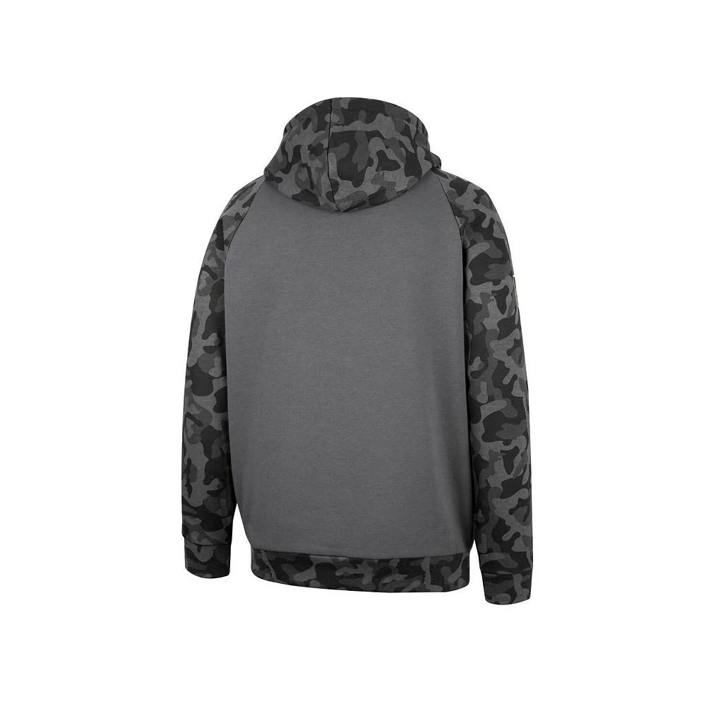 商品Colosseum|Men's Charcoal Michigan Wolverines OHT Military-Inspired Appreciation Camo Stack Raglan Pullover Hoodie,价格¥413,第2张图片详细描述