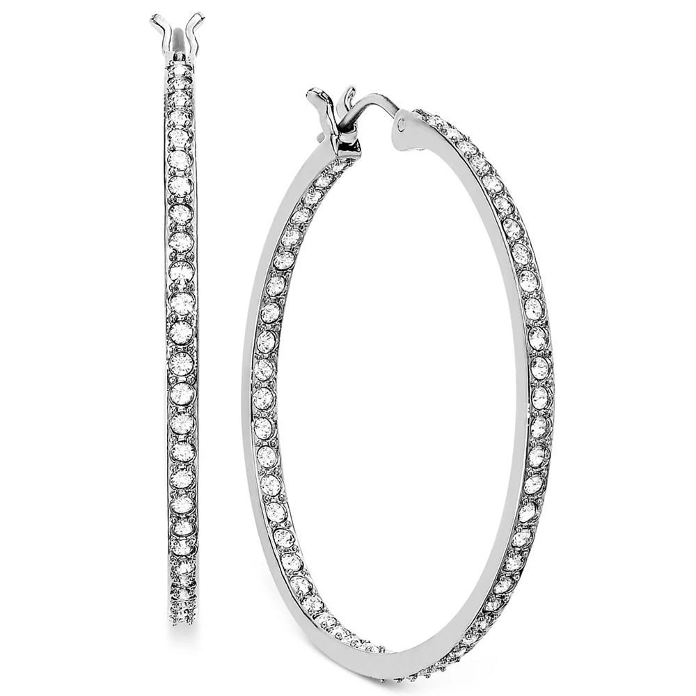 商品Swarovski|Rhodium-Plated 1-1/4" Crystal Somerset Hoop Earrings,价格¥667,第1张图片