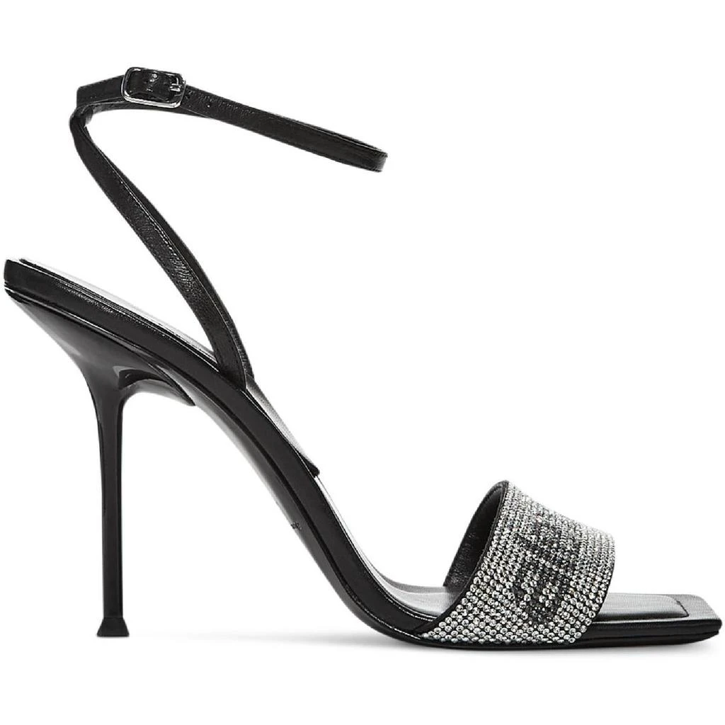 商品Alexander Wang|Alexander Wang Womens Julie Ankle Strap Crystal Logo Leather Logo Heels,价格¥2411,第2张图片详细描述