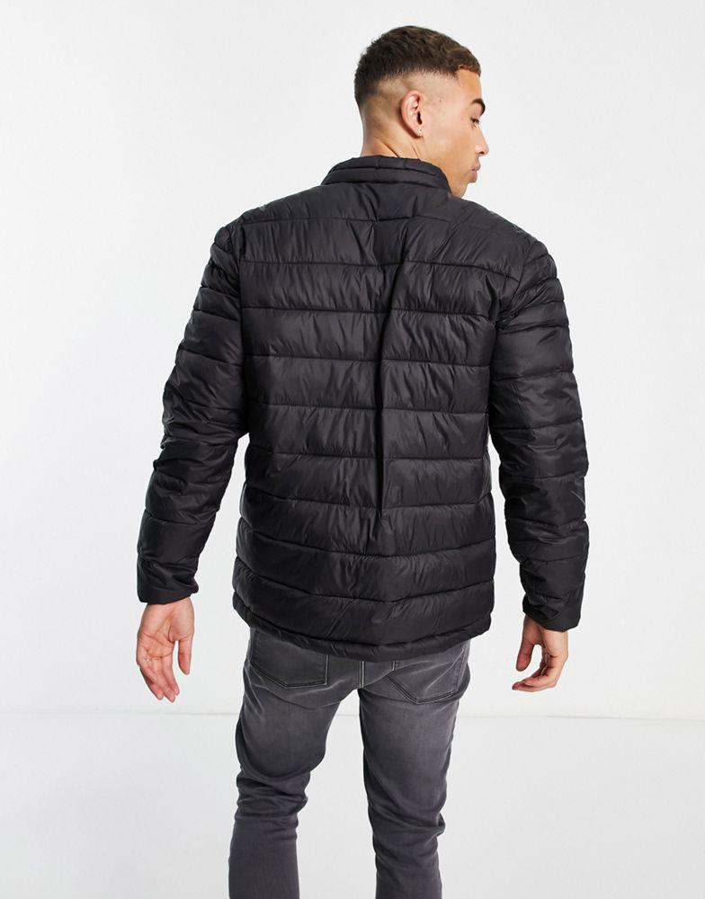 商品Jack & Jones|Jack & Jones Essentials padded jacket with stand collar in black,价格¥199,第4张图片详细描述