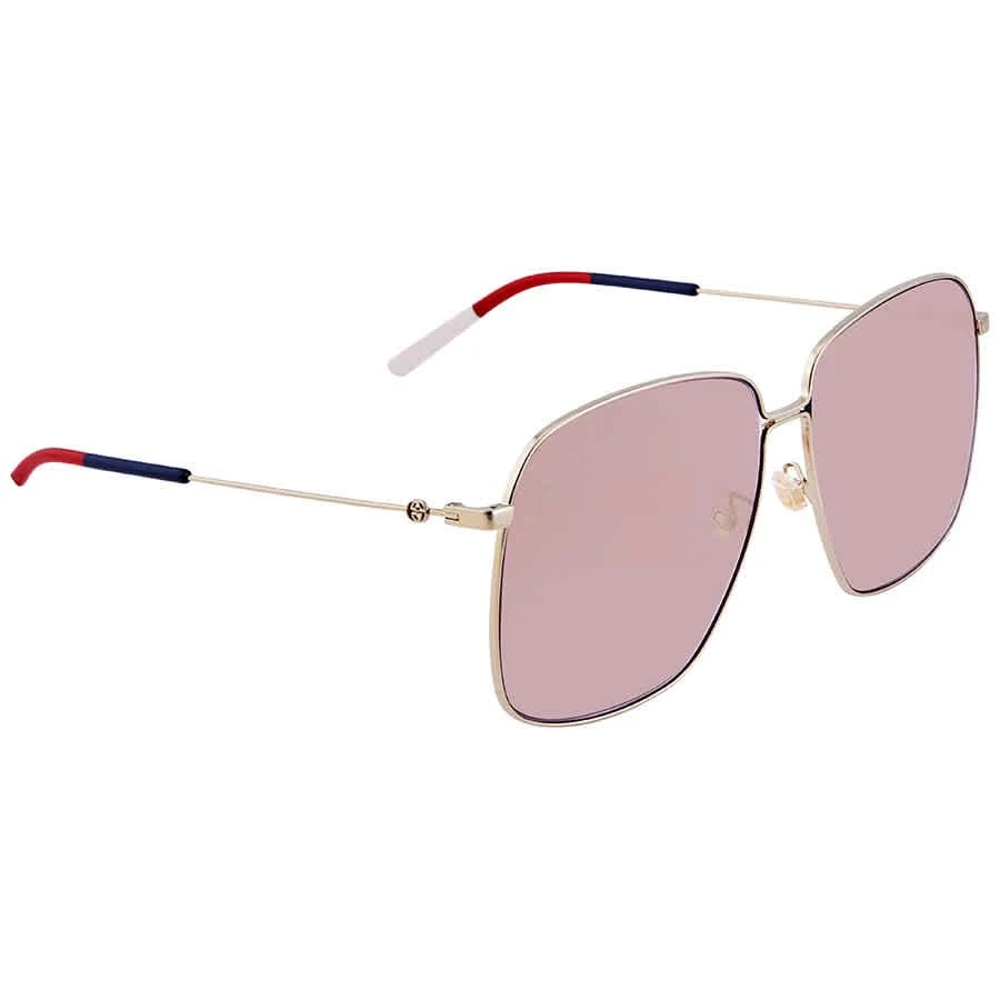 商品Gucci|Pink Oversized Ladies Sunglasses GG0394S 004 62,价格¥1457,第1张图片