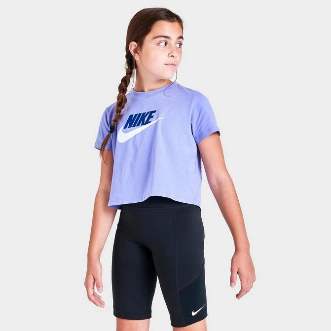 商品NIKE|Girls' Nike Sportswear Cropped Futura T-Shirt,价格¥75,第1张图片