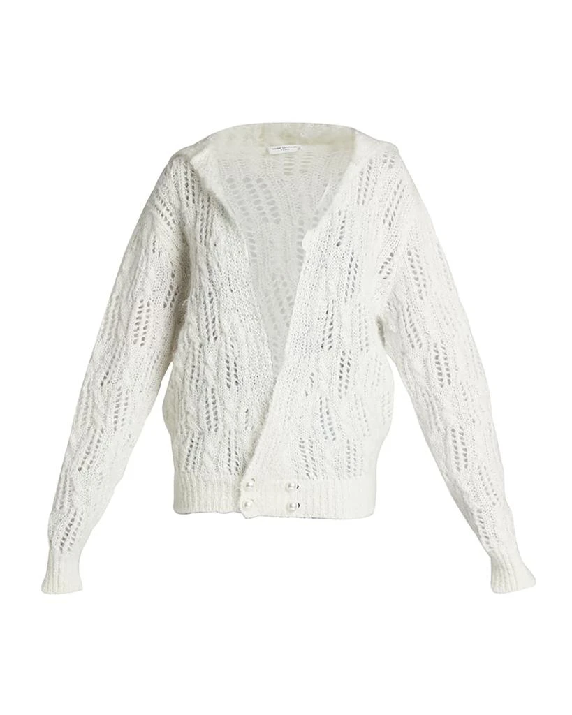 商品Yves Saint Laurent|Crossover Double-Breasted Open-Knit Hoodie,价格¥9211,第2张图片详细描述