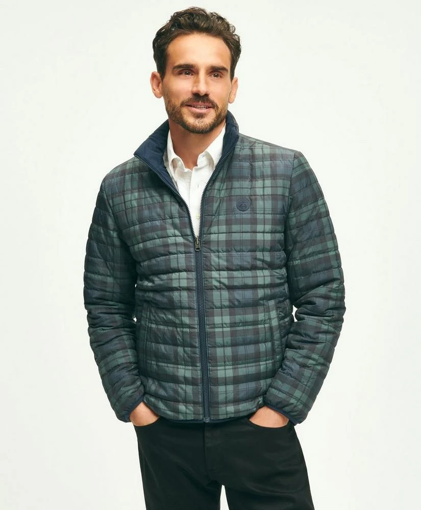 商品Brooks Brothers|Reversible Black Watch Tartan Puffer Jacket,价格¥780,第1张图片