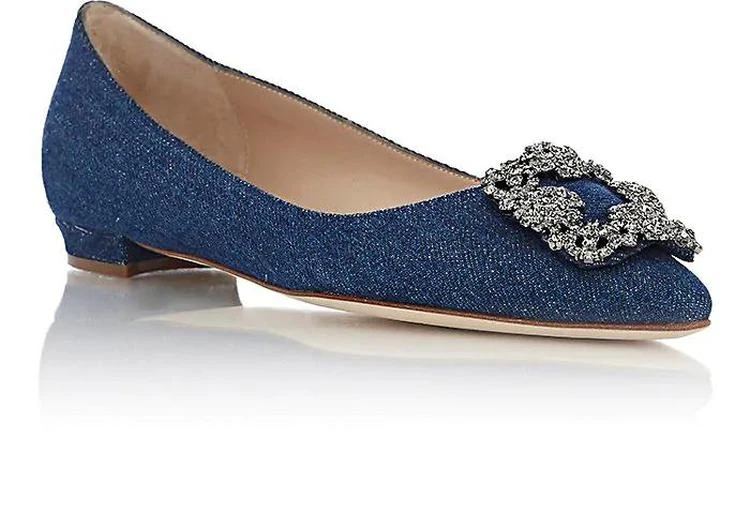 商品Manolo Blahnik|Hangisi Flats花扣平底鞋,价格¥7101,第2张图片详细描述