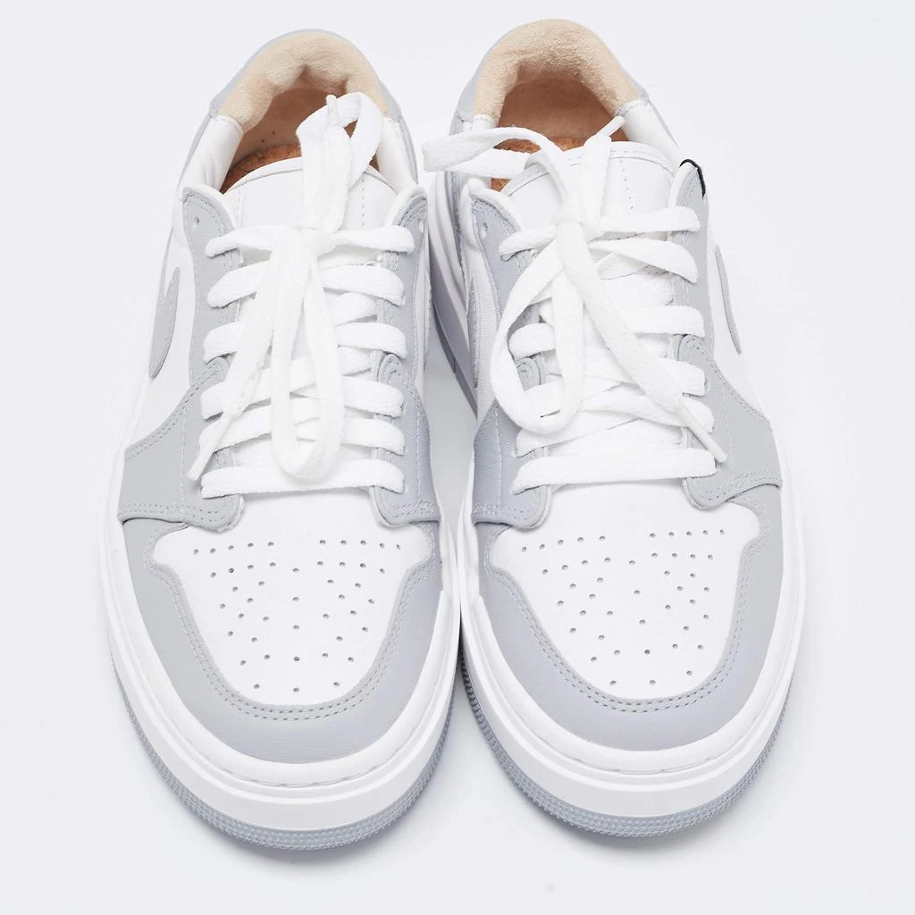 商品Jordan|Air Jordans Grey/White Leather Elevate Air Jordan 1 Low Top Sneakers Size 38,价格¥1634,第3张图片详细描述