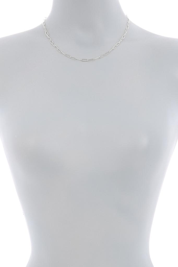 Adornia Paper Clip Chain White Rhodium Silver商品第2张图片规格展示