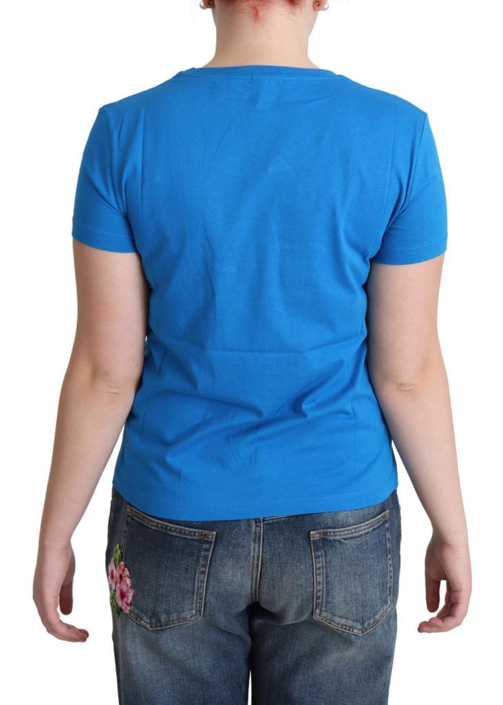 商品Moschino|Moschino Blue Cotton Come Play 4 Us Print T-shirt,价格¥420,第5张图片详细描述