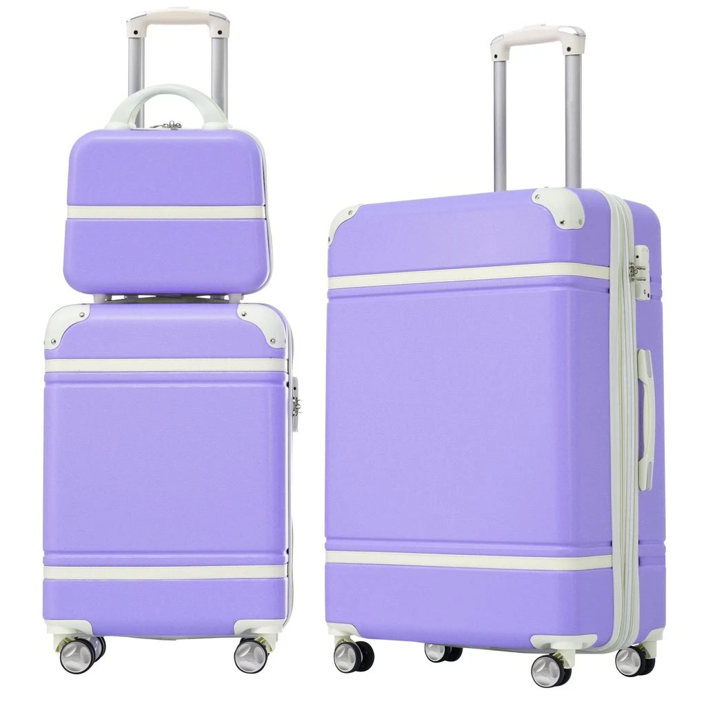 商品Streamdale Furniture|Streamdale Hardshell Luggage Sets 3 Pieces 20" +24" Luggages and Cosmetic Case Spinner Suitcase with TSA Lock Lightweight,价格¥1527,第1张图片