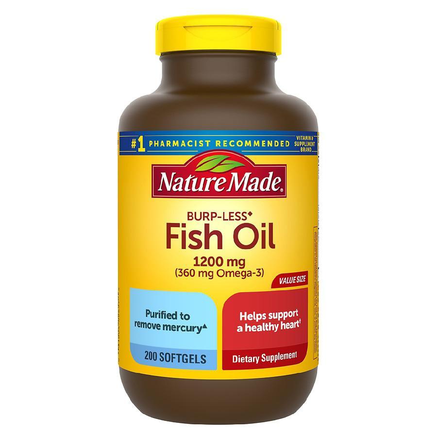 商品Nature Made|Burp-Less Fish Oil 1200 mg Softgels,价格¥225,第1张图片