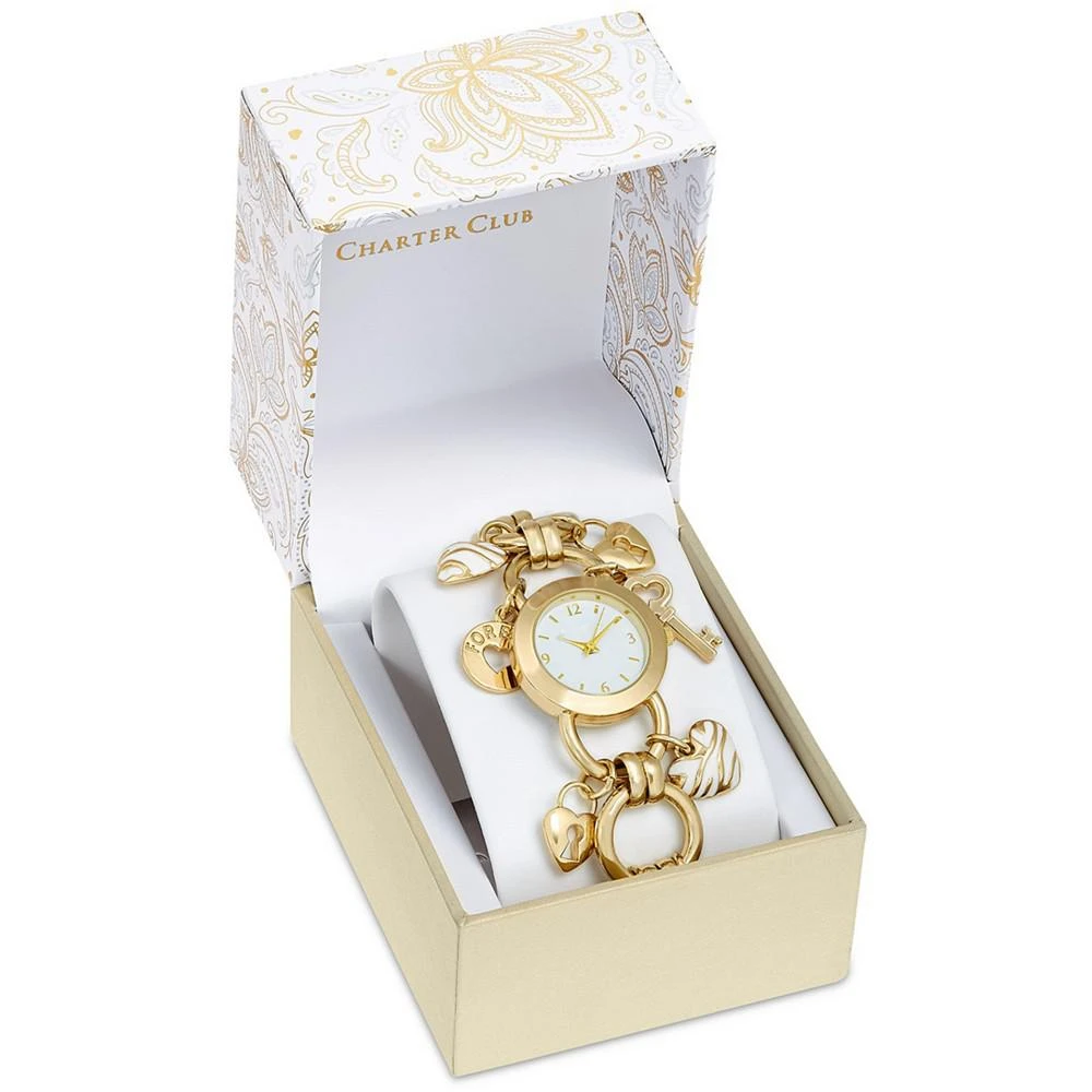 商品Charter Club|Women's Gold-Tone Key Charm Bracelet Watch 26mm, Created for Macy's,价格¥208,第2张图片详细描述