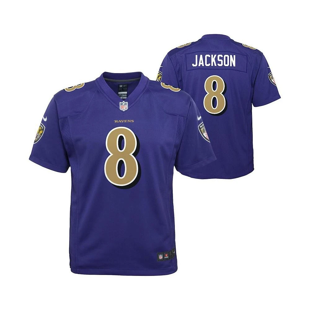 商品NIKE|Big Boys Lamar Jackson Purple Baltimore Ravens Color Rush Player Game Jersey,价格¥678,第1张图片