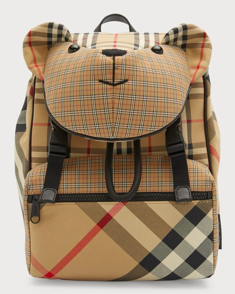 商品Burberry|Kid's Thomas 3D Teddy Check-Print Backpack,价格¥3729,第1张图片