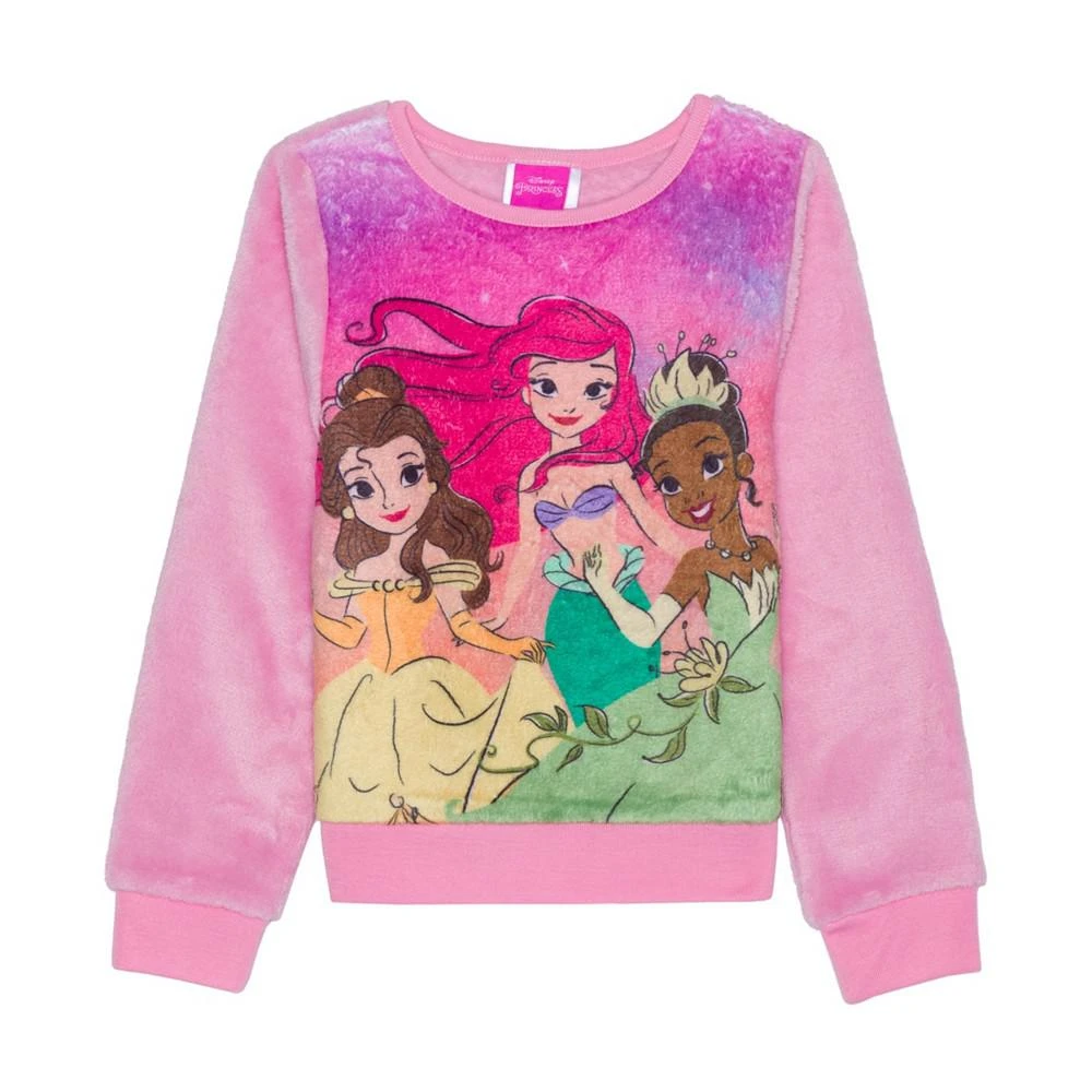 商品Disney|Toddler Girls Princess Sunset Magic Plush Pullover Sweatshirt,价格¥115,第1张图片