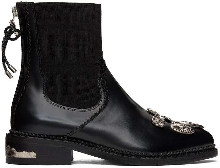 商品Toga Pulla|SSENSE Exclusive Black Polido Ankle Boots,价格¥2108,第1张图片