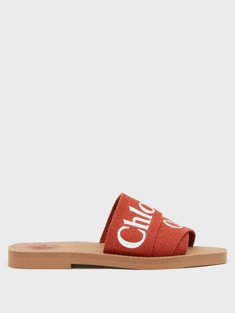 商品Chloé|Woody logo-print canvas slides,价格¥3676,第1张图片