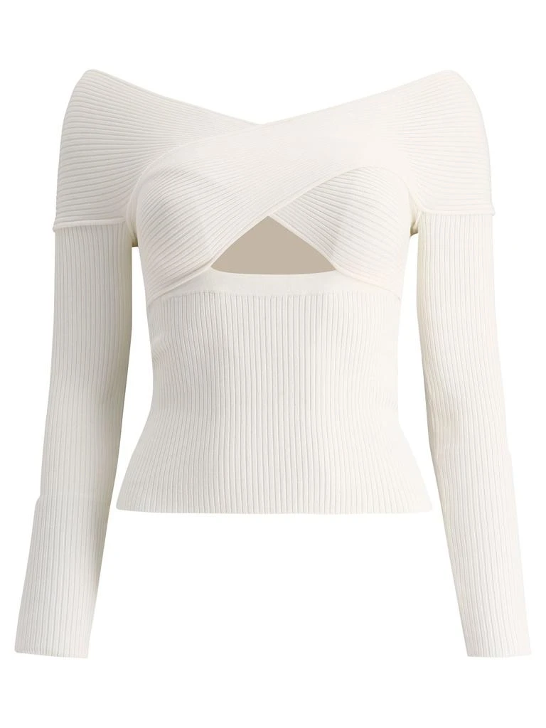 商品Self Portrait|"Crossover" ribbed top,价格¥1436,第1张图片