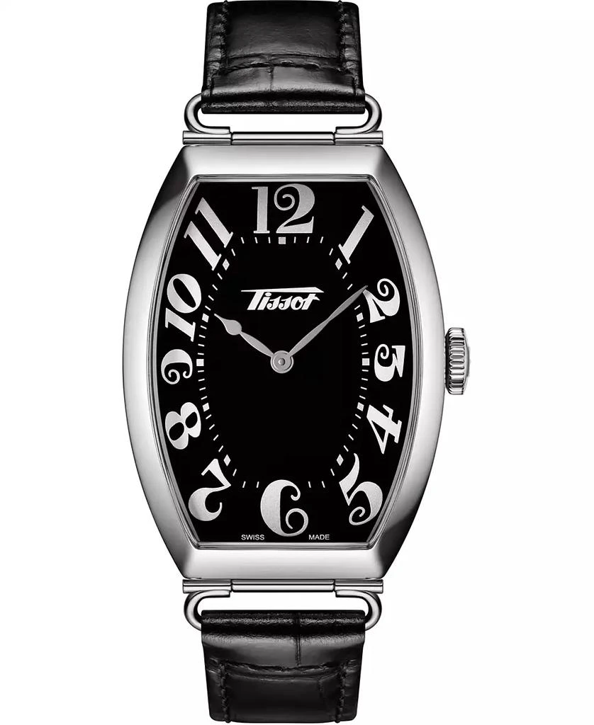 商品Tissot|手表 男款 中性瑞士黑色皮革表带手表,价格¥3013,第1张图片