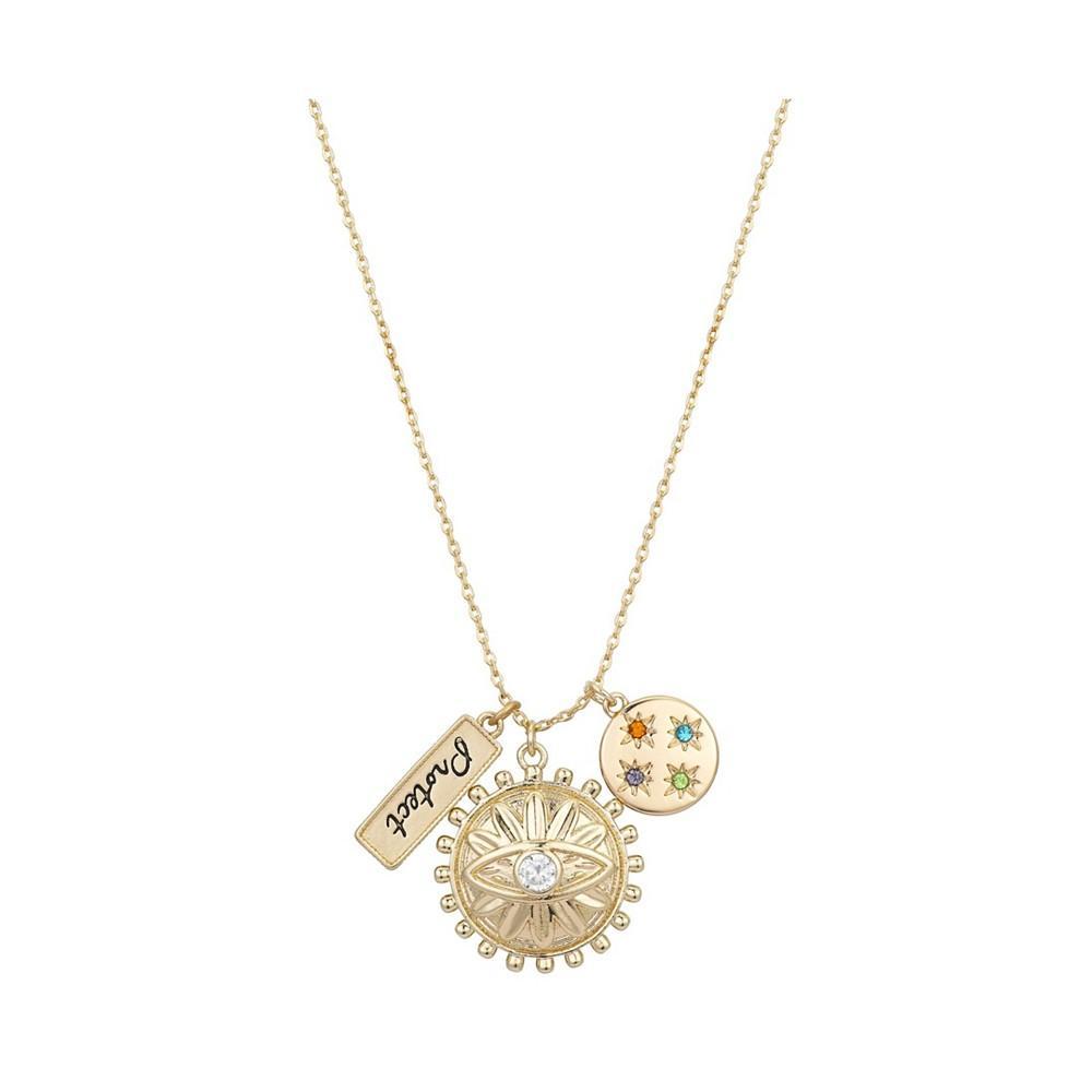 商品Unwritten|Multi Crystal Protect Charm Pendant Necklace,价格¥194,第1张图片