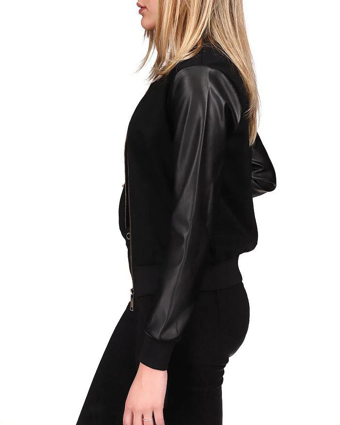 商品Michael Kors|Faux Leather Sleeve Bomber Jacket,价格¥551,第4张图片详细描述