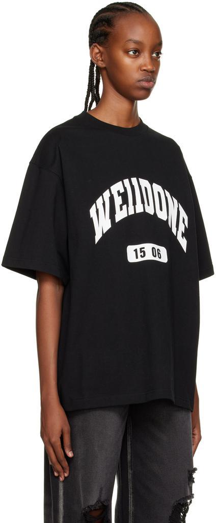 商品We11done|Black Old School Campus T-Shirt,价格¥901,第4张图片详细描述