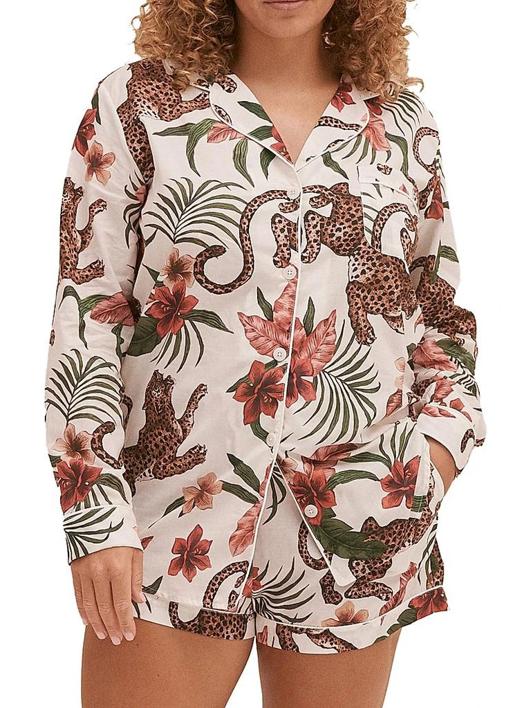 商品Desmond & Dempsey|Soleia Print Cotton Signature Pajama Set,价格¥1438,第2张图片详细描述
