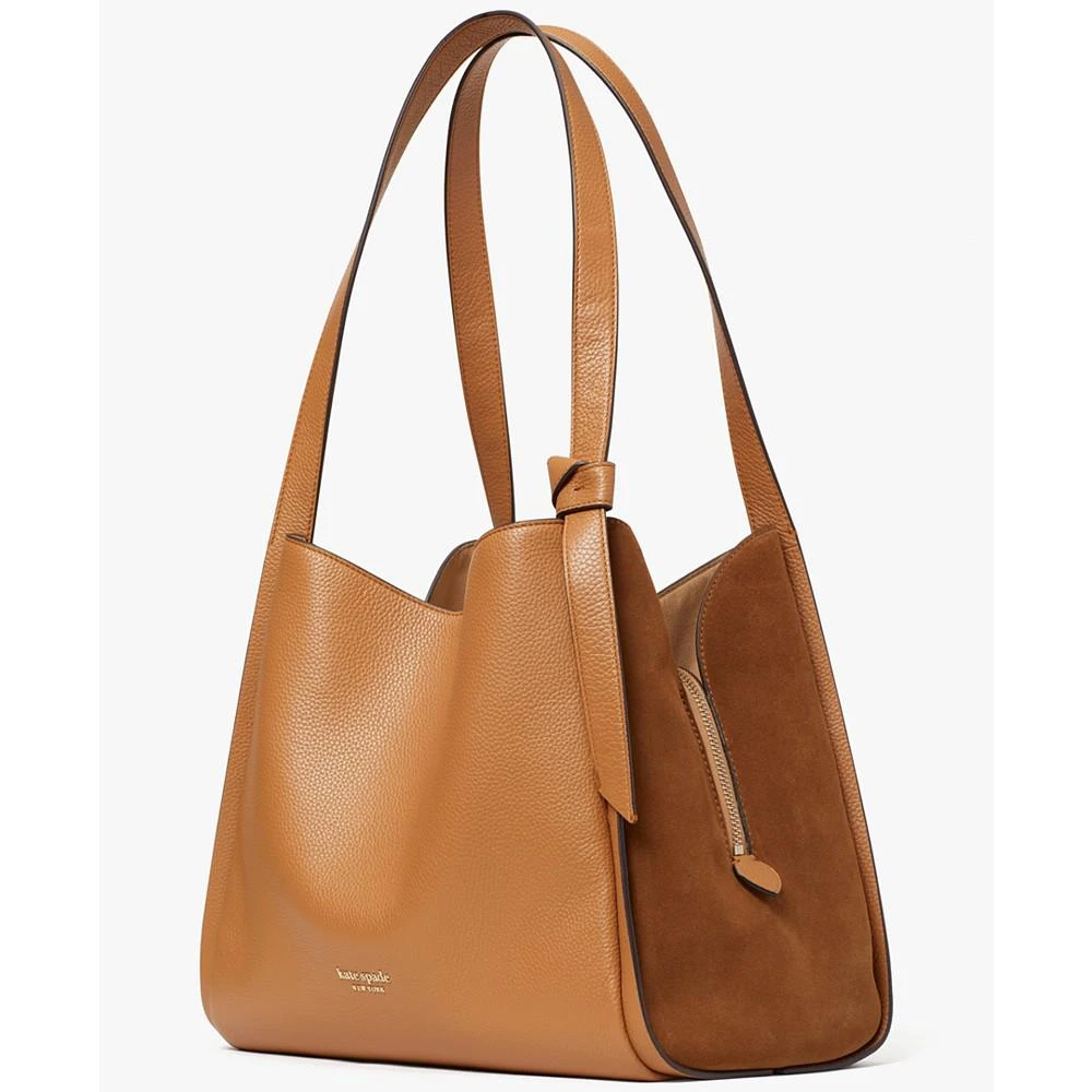 商品Kate Spade|Knott Pebbled and Suede Leather Shoulder Bag,价格¥1794,第4张图片详细描述