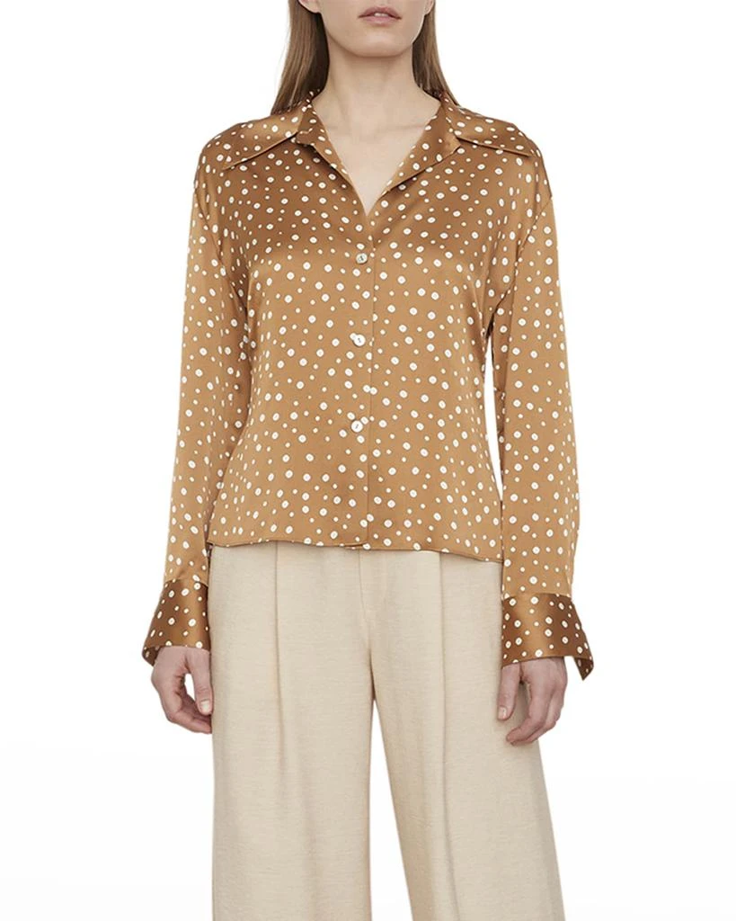 商品Vince|Tossed Dot Button-Front Silk Blouse,价格¥1330,第1张图片