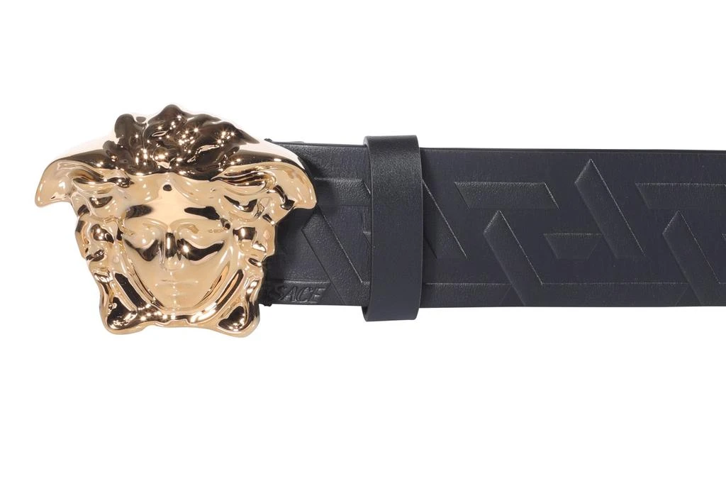 商品Versace|Versace Medusa Plaque Allover Logo Embossed Belt,价格¥2808,第3张图片详细描述