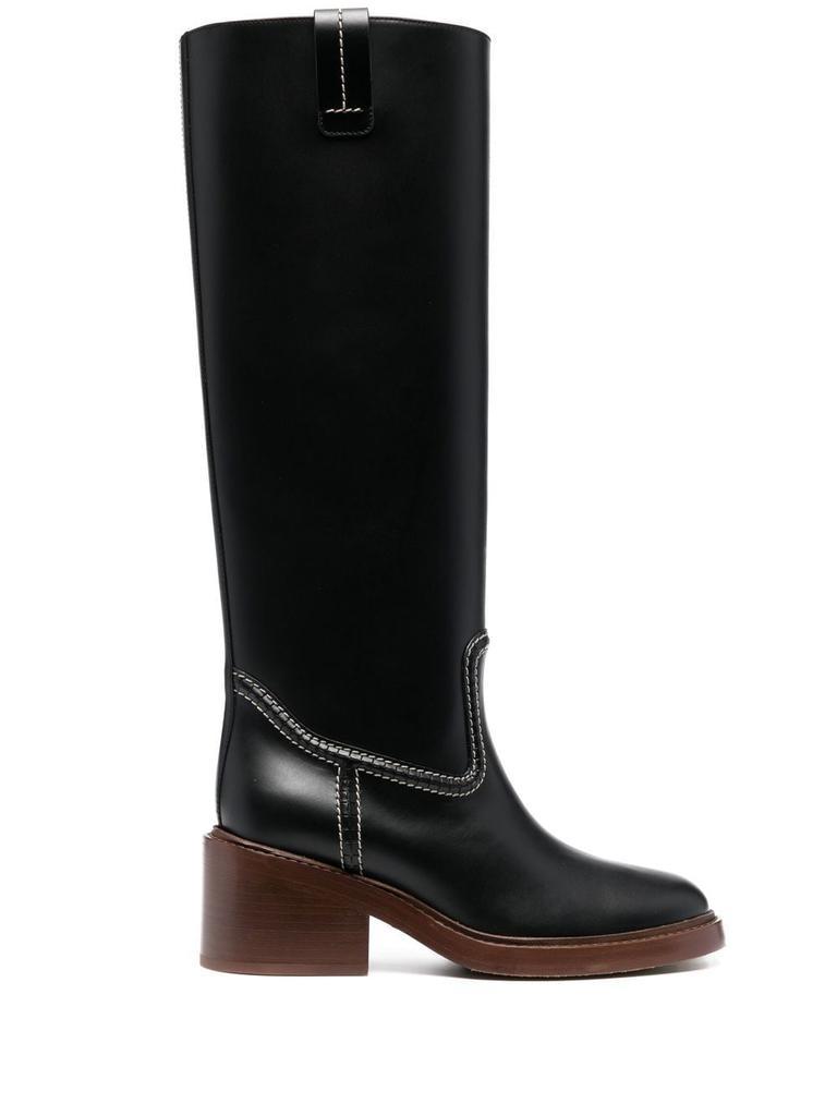 商品Chloé|CHLOÃ - Mallo Leather High Boots,价格¥8964,第1张图片