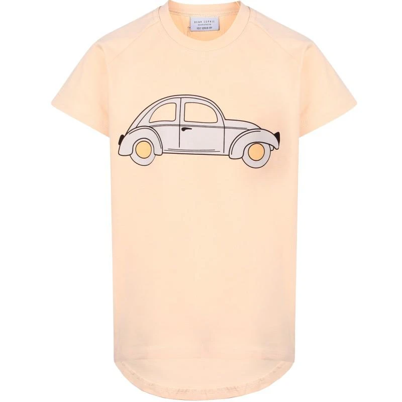 商品Dear Sophie|Car print t shirt shorts and sweatpants set in golden yellow and blue,价格¥1016,第2张图片详细描述